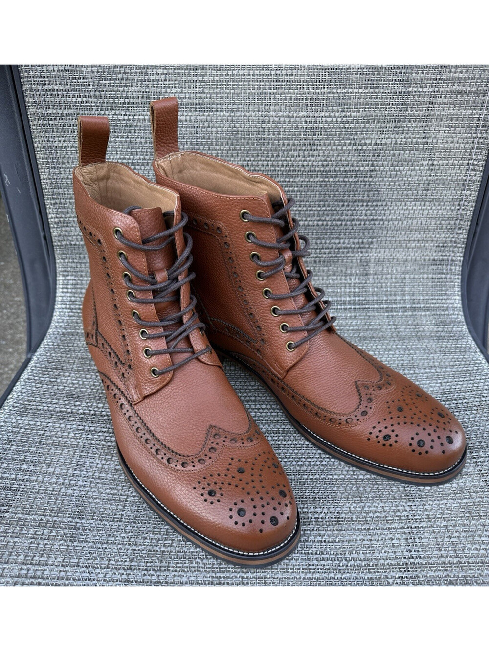Marc Nolan Belmont Men's Brown Hightop Combat Wingtips Boots Size 16